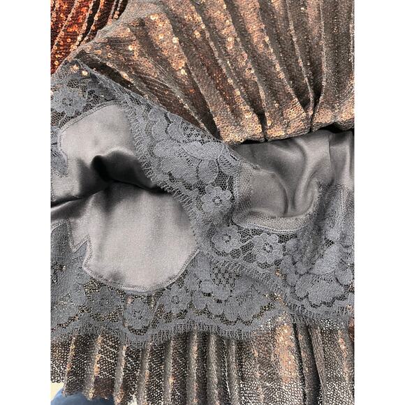 NWT Dolce & Gabbana Bronze Sequin Pleated Long Skirt IT 46 US XL - Picture 9 of 9